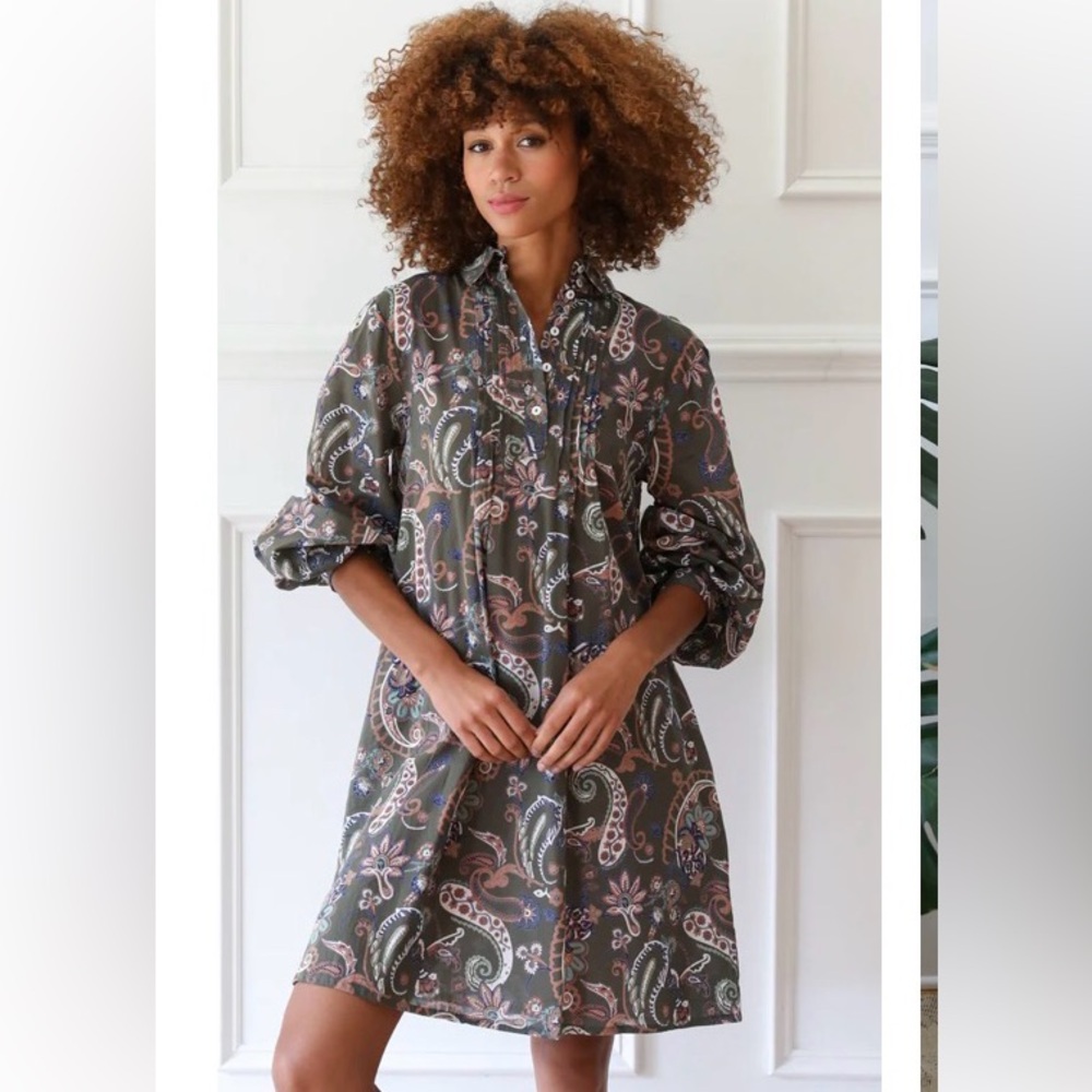 Mille Bonnie dress in Green Le Marais print